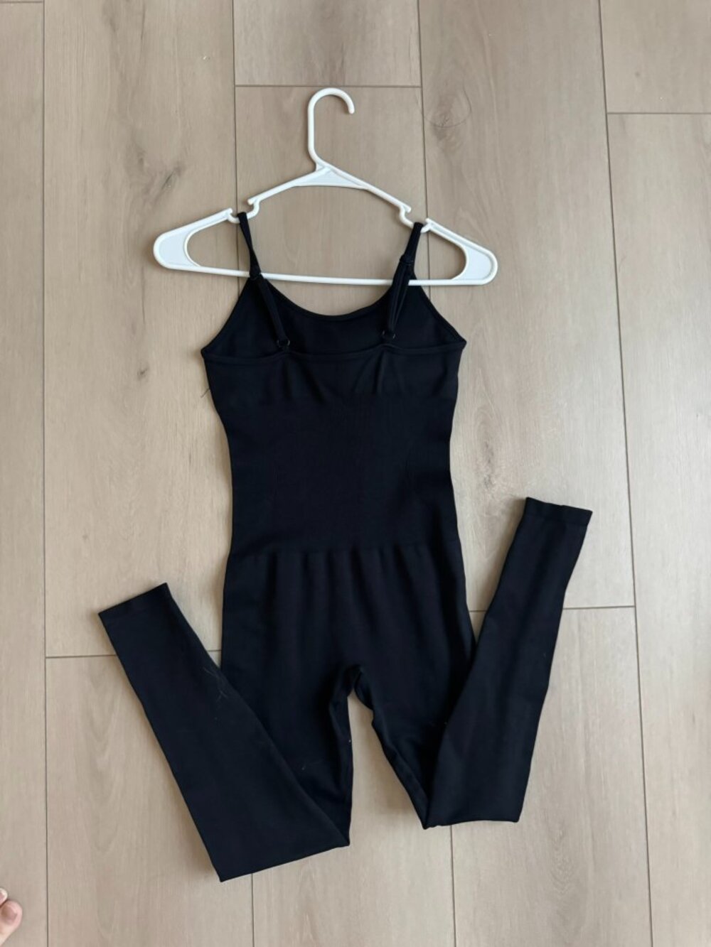 Black Seamless Spaghetti Strap Unitard Catsuit Jumpsuit XS